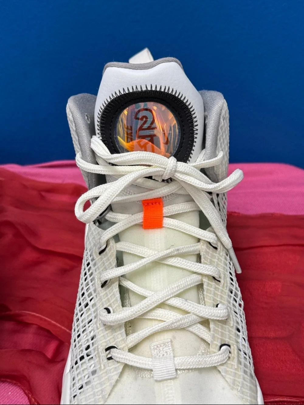 Nike Air Zoom GT Jump sneaker in the Summit White and Black colorway.